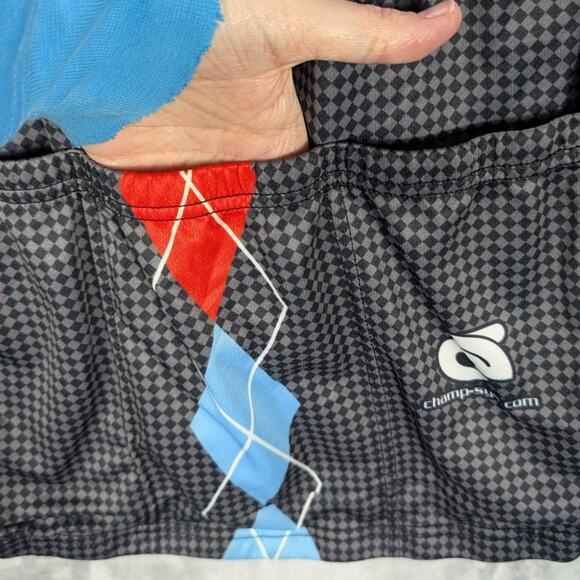 Phat Tire Bike Shop Cycling Shirt Womens Medium Black grey check Argyle Club Cut - Picture 10 of 10